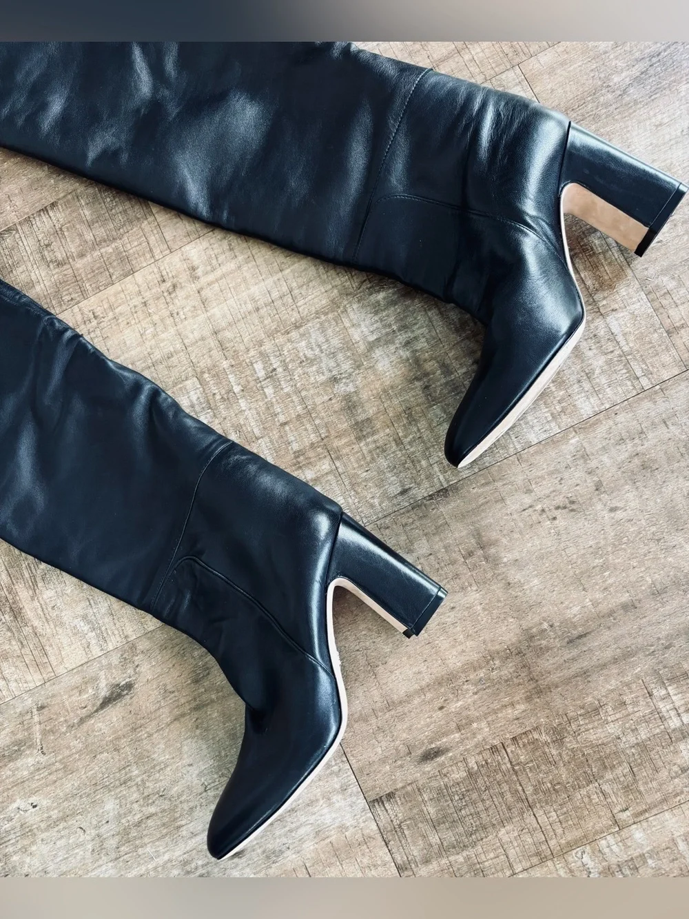 Stuart Weitzman Lucinda convertible black leather suede fold down boots size 6.5